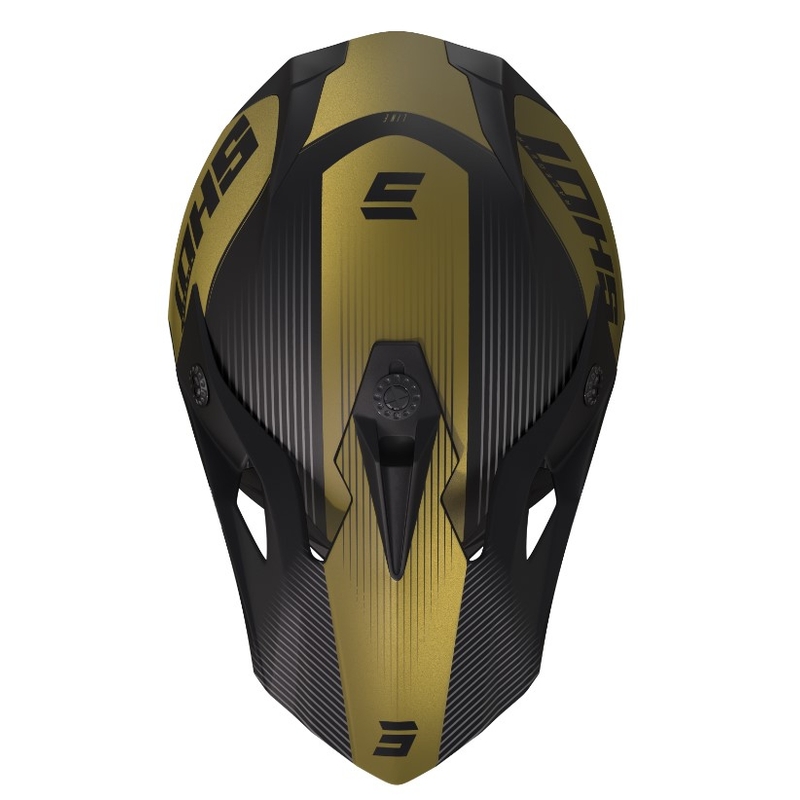 Motocross-Helme Shot Pulse Line grau-gold