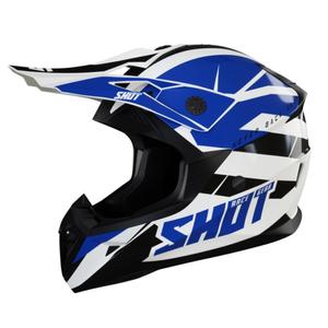 Kinder-Motocross-Helm Shot Pulse Kid Revenge Schwarz-Blau-Weiß Ausverkauf