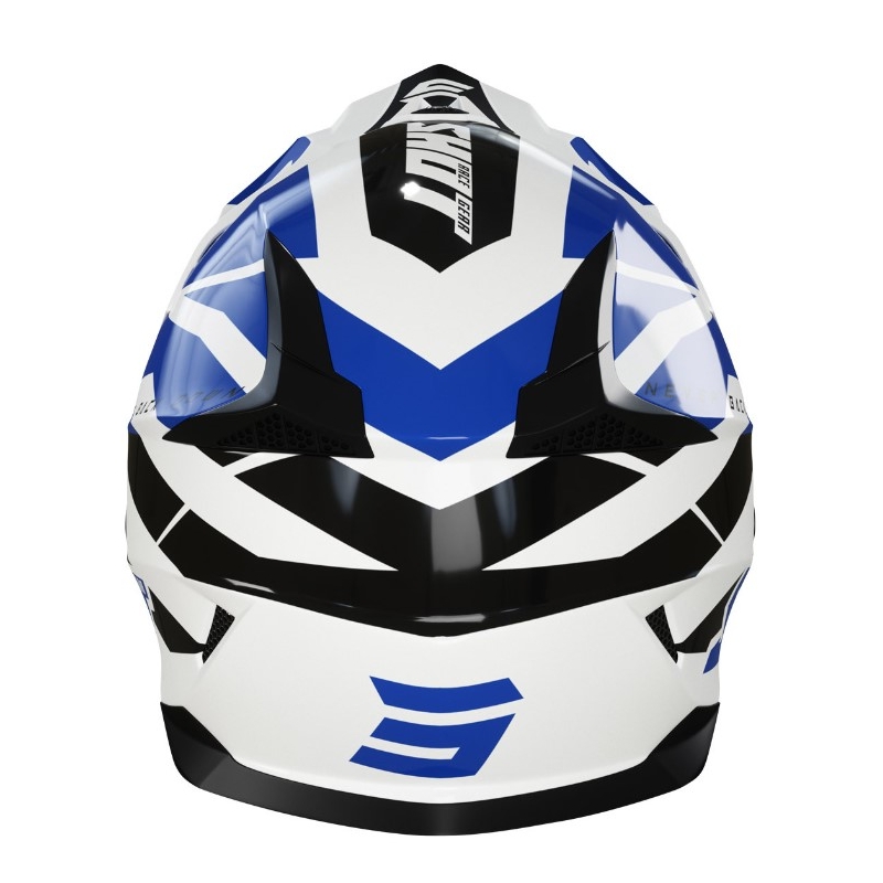Kinder-Motocross-Helm Shot Pulse Kid Revenge Schwarz-Blau-Weiß Ausverkauf
