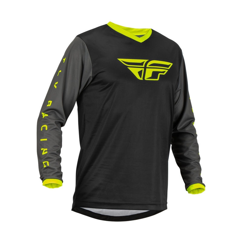 Motocross Trikot FLY Racing F-16 2023 schwarz-grau hi-vis Ausverkauf