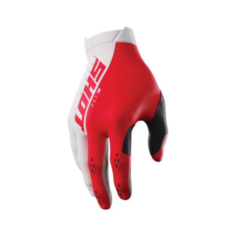 Motocross-Handschuhe Shot Lite weiß-rot Ausverkauf