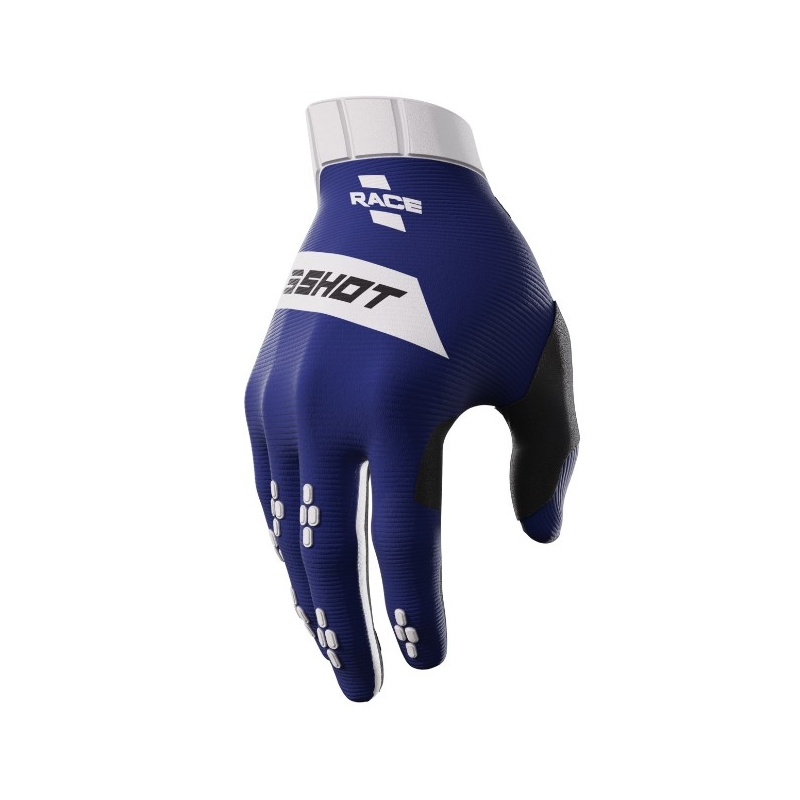 Motocross-Handschuhe Shot Race weiß-blau
