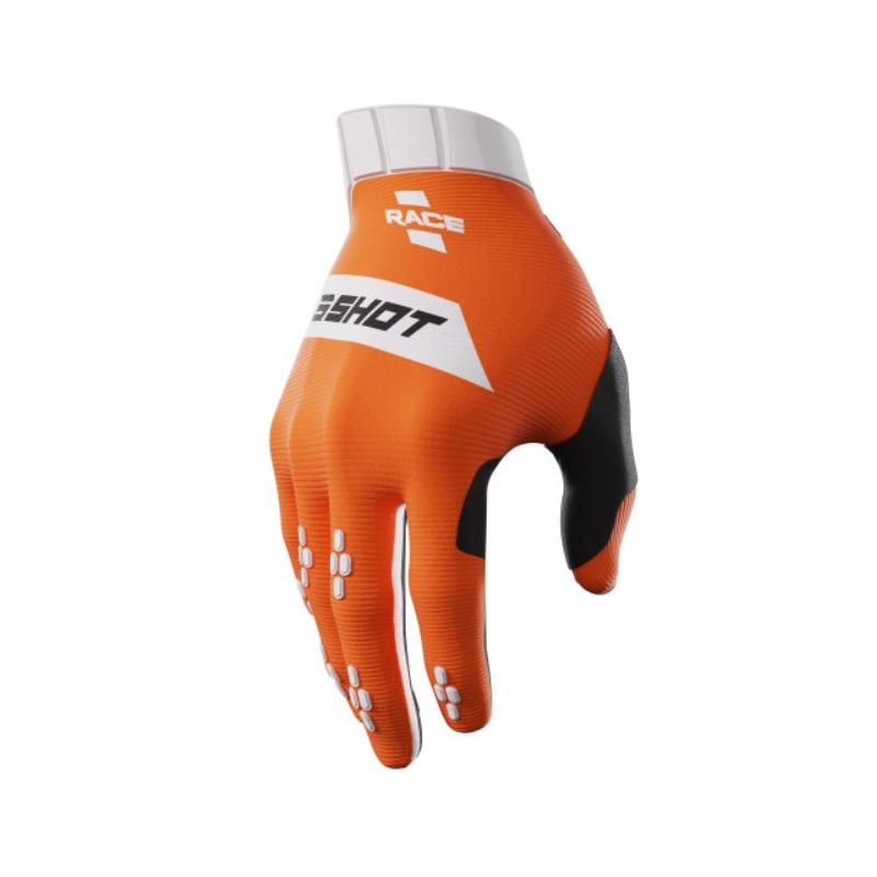 Motocross-Handschuhe Shot Race weiß-orange