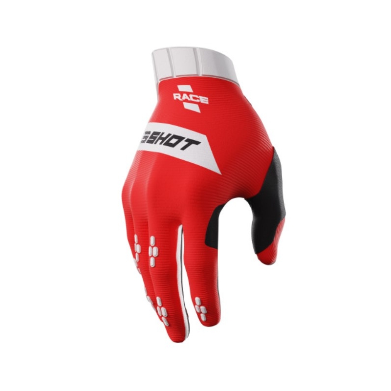 Motocross Handschuhe Shot Race weiß-rot