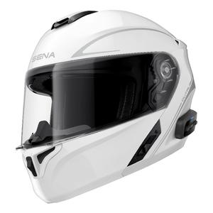 Helm mit Headset SENA Outrush R glänzend weiß