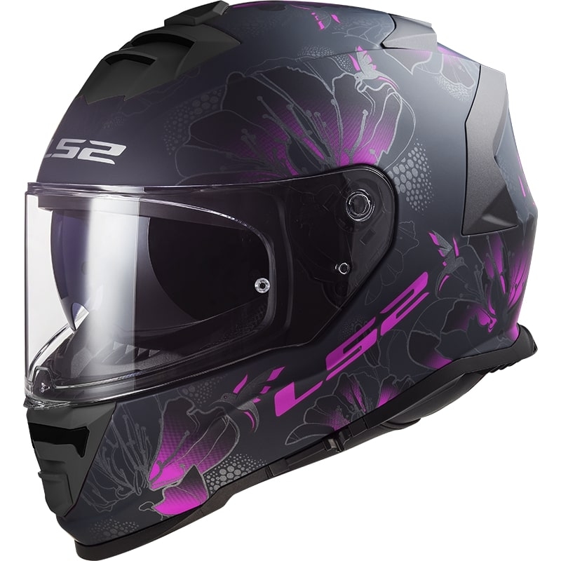 LS2 FF800 Storm Burst integrierter Motorradhelm schwarz und rosa matt