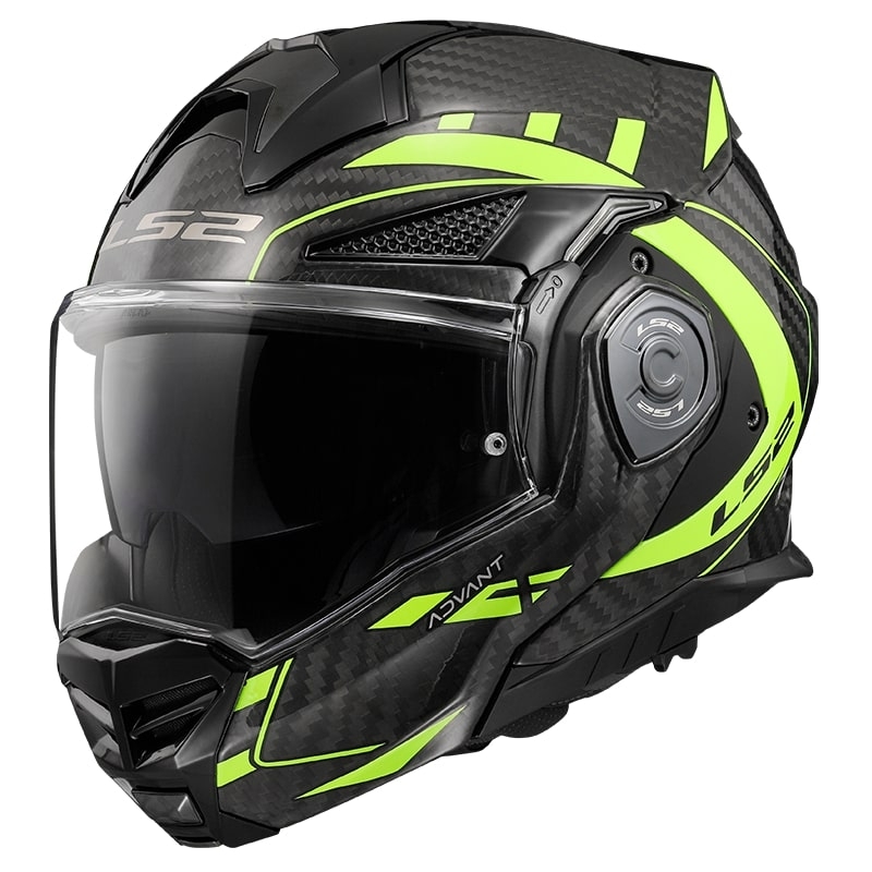 LS2 FF901 Advant X C Future schwarz-fluo gelb flip-up Motorradhelm