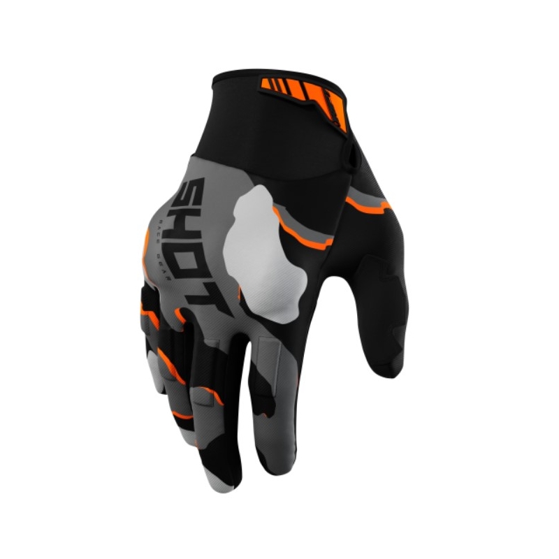 Motocross Handschuhe Shot Drift Camo schwarz-camo-fluo orange Ausverkauf