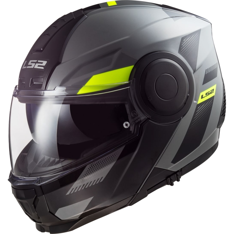 Klappbarer Motorradhelm LS2 FF902 Scope Max Nardo grau-fluorgelb