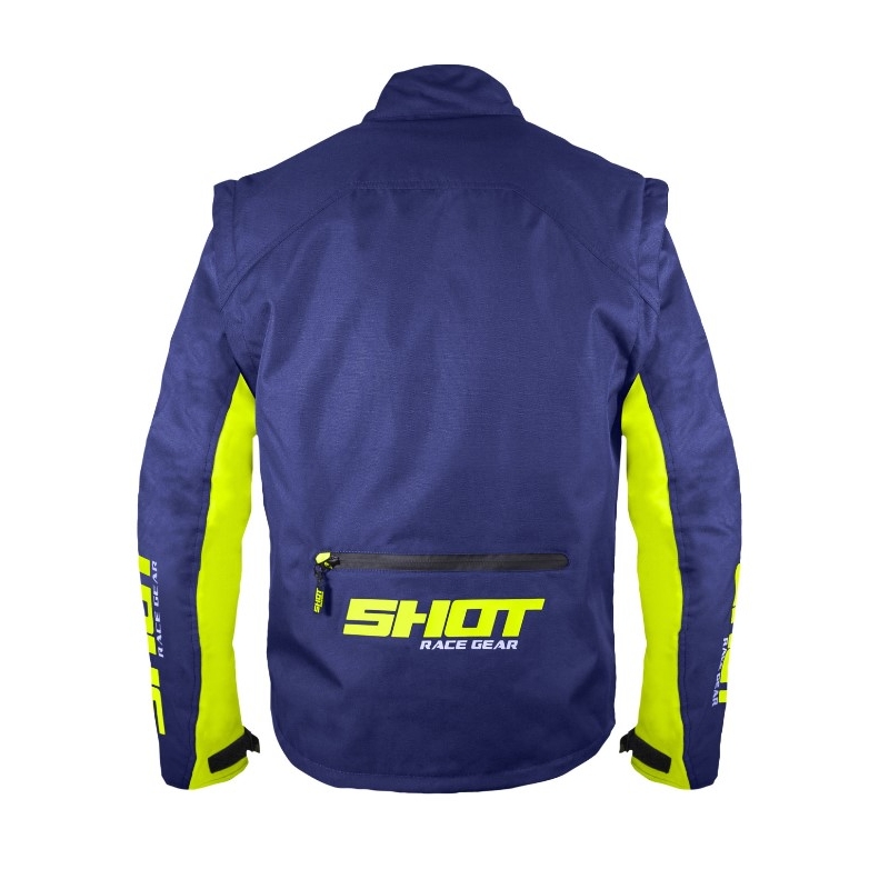 Motorrad Jacke Schuss Kontakt Angriff blau-fluo gelb Ausverkauf