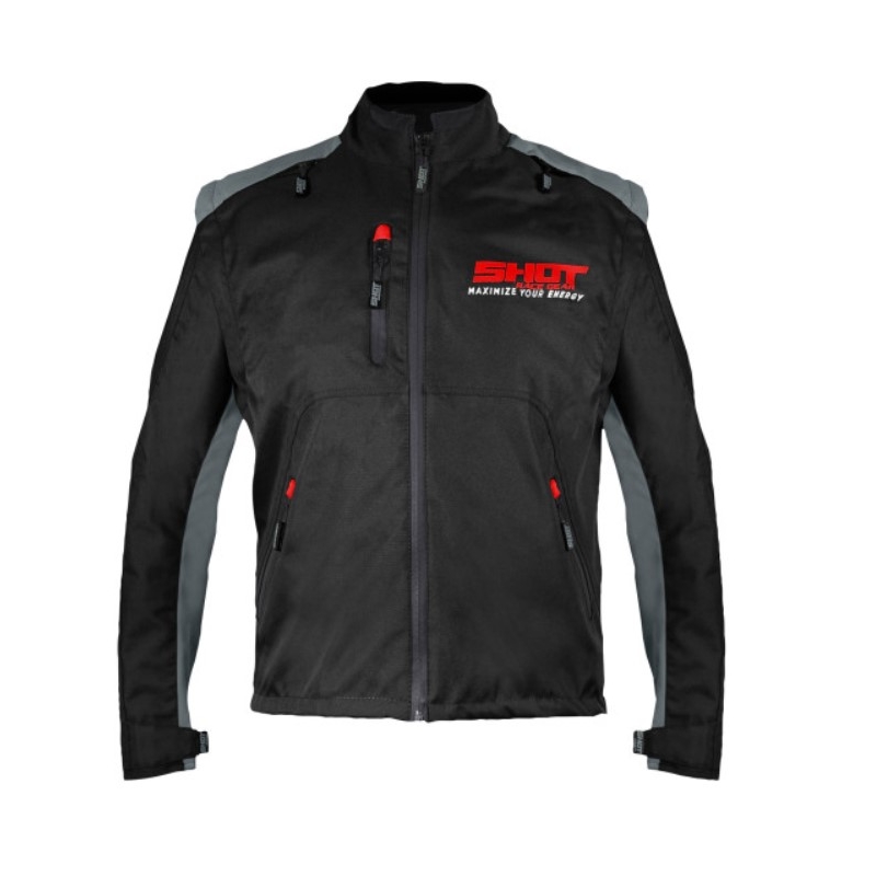 Shot Contact Assault Motorradjacke schwarz und rot Ausverkauf
