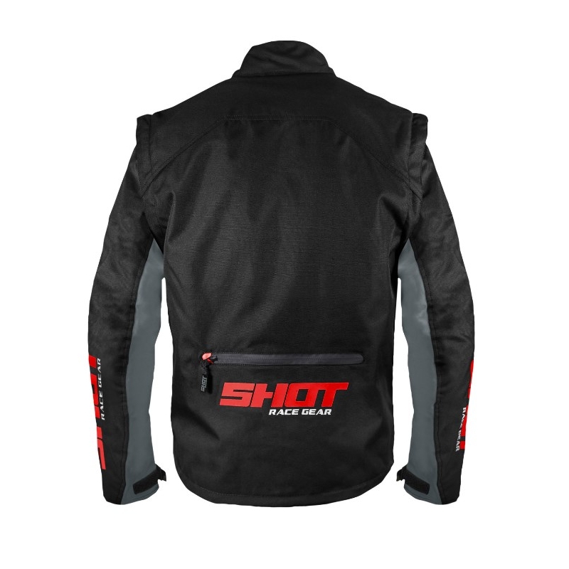 Shot Contact Assault Motorradjacke schwarz und rot Ausverkauf