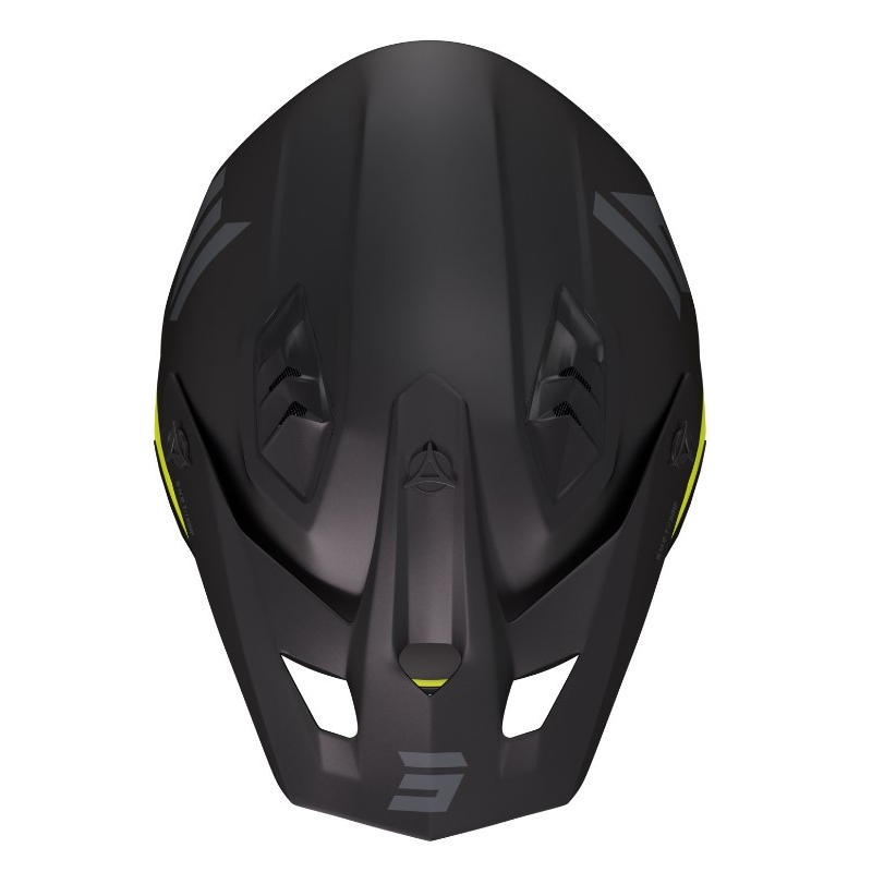 Motorradhelm Shot Jump Tricks schwarz-fluo gelb