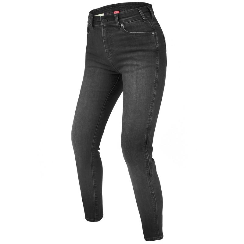 Rebelhorn Classic III SF gewaschene schwarze Motorradjeans für Damen Ausverkauf