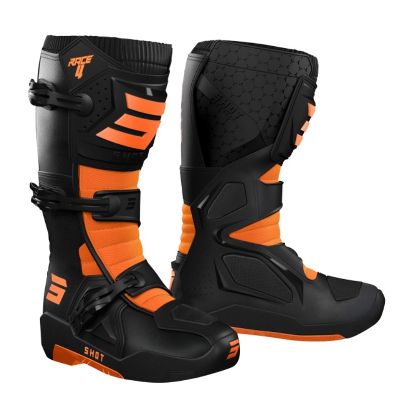 Shot Race 4 Motorradstiefel schwarz und orange Ausverkauf
