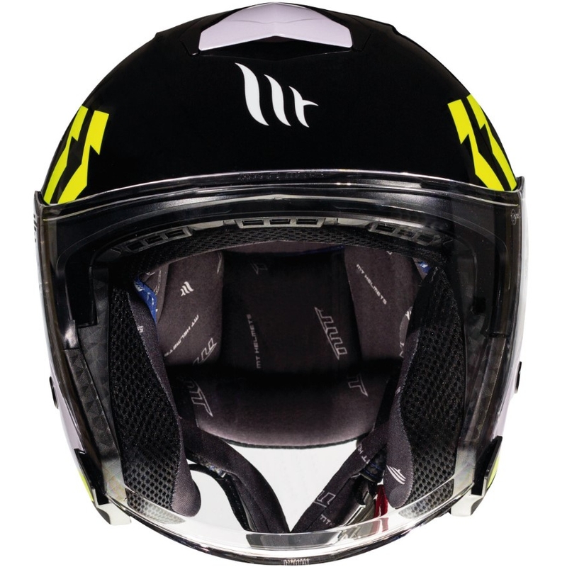 Offener Motorradhelm MT Thunder 3 SV Venus schwarz-weiß-fluo gelb - Klasse II