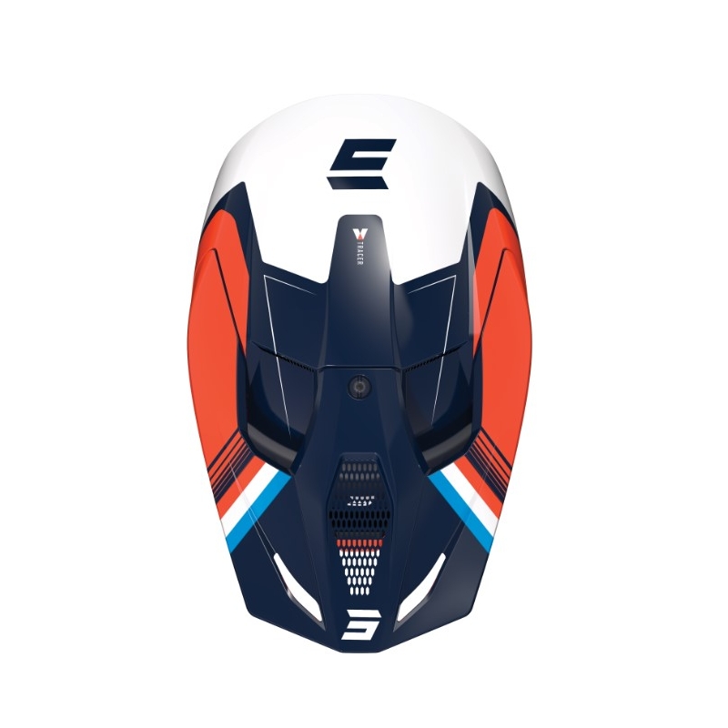Kinder Motocross Helm Shot Race Tracer weiß-blau-orange