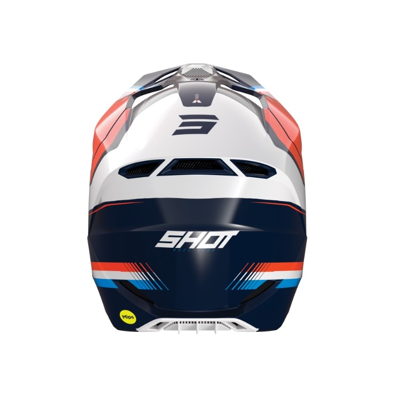 Kinder Motocross Helm Shot Race Tracer weiß-blau-orange