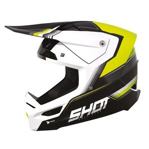 Kinder Motocross Helm Shot Race Tracer weiß-schwarz-fluo gelb