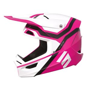 Kinder Motocross-Helm Shot Furious Sky schwarz-weiß-pink