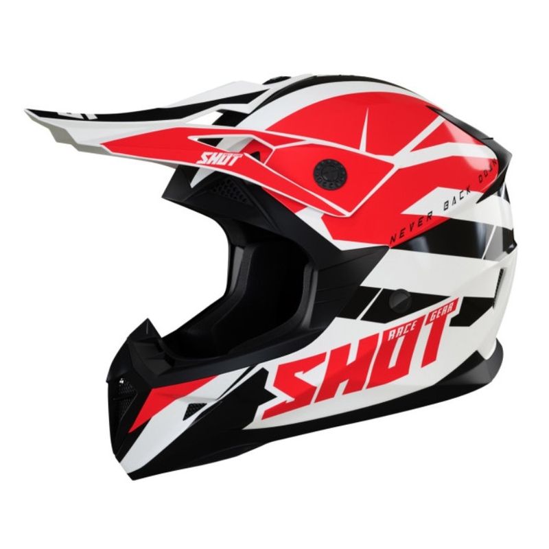 Kinder-Motocross-Helm Shot Pulse Kid Revenge schwarz-weiß-rot
