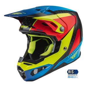Motocross Helm FLY Racing Formula Carbon Prime fluo gelb-blau-rot