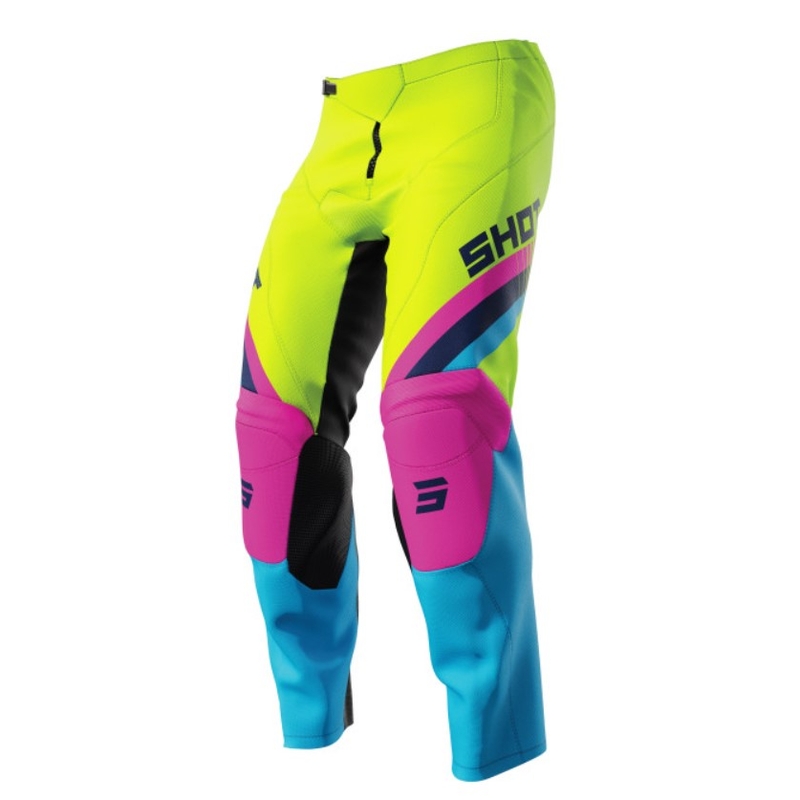Shot Raw Kid Tracer Rosa-Blau-Fluo Gelb Kinder Motocross-Hosen Ausverkauf