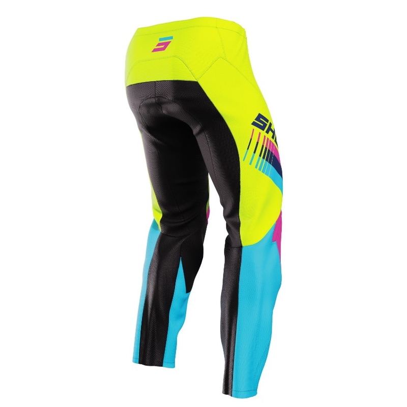 Shot Raw Kid Tracer Rosa-Blau-Fluo Gelb Kinder Motocross-Hosen Ausverkauf