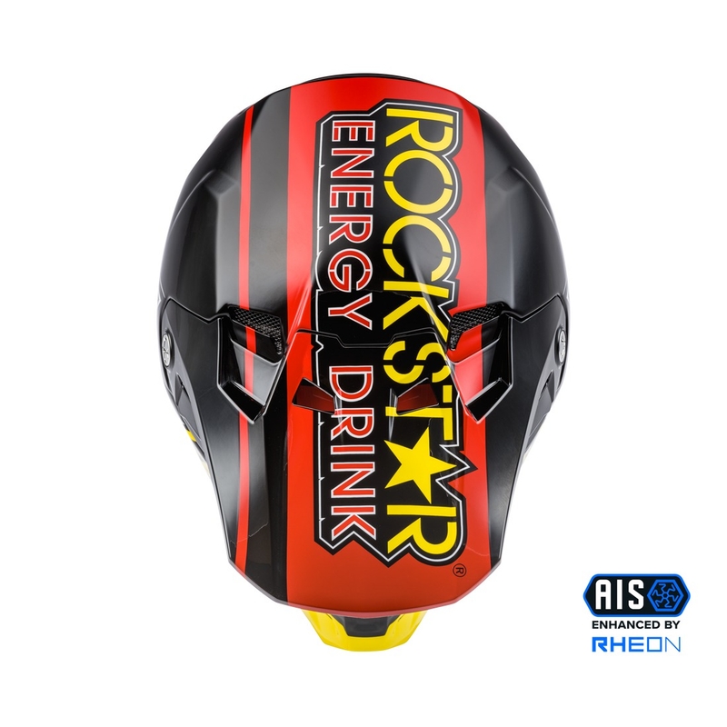 Motocross Helm FLY Racing Formula CC Rockstar schwarz-rot-gelb