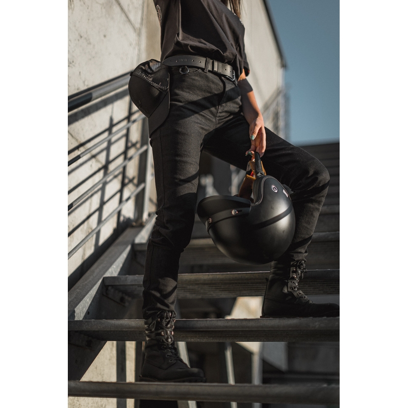 Damen PANDO MOTO Kissaki Arm Schwarz Motorrad Jeans Ausverkauf