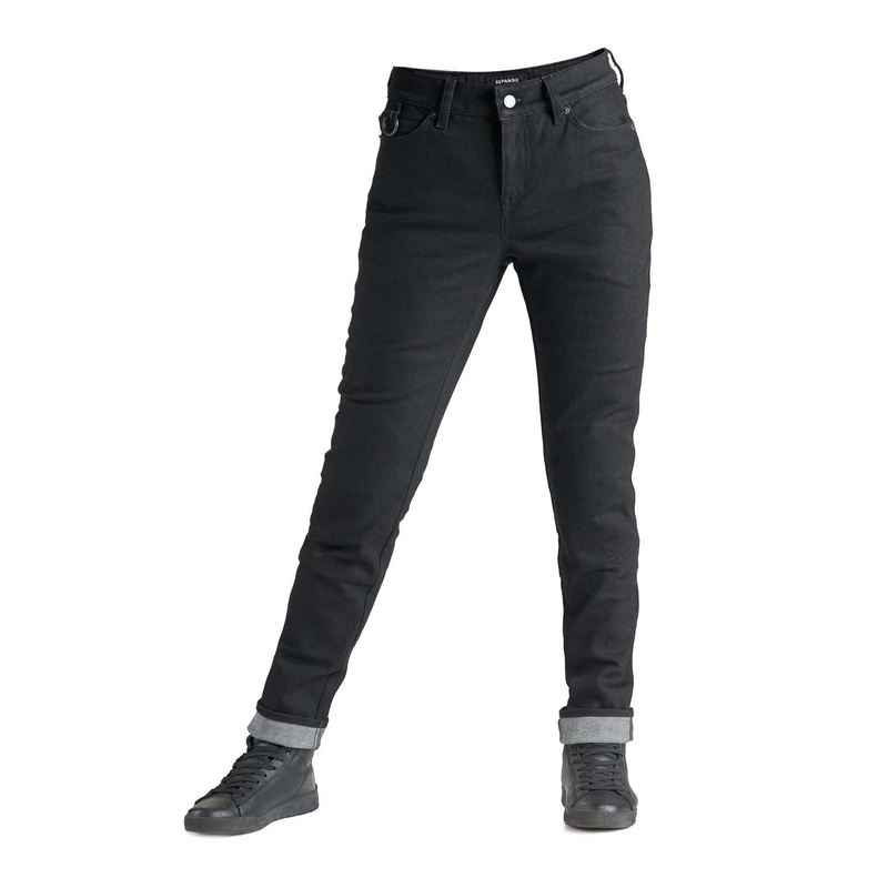Damen PANDO MOTO Kissaki Arm Schwarz Motorrad Jeans Ausverkauf