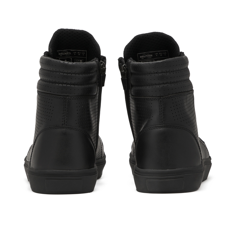 Leder Motorradstiefel BROGER California schwarz perforiert