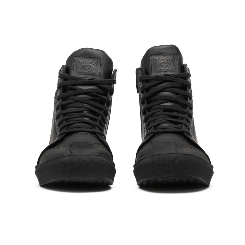 Leder Motorradstiefel BROGER California schwarz perforiert