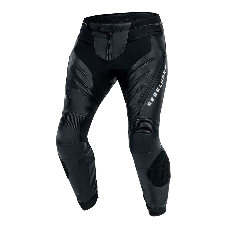 Rebelhorn Veloce Schwarze Leder Motorradhosen