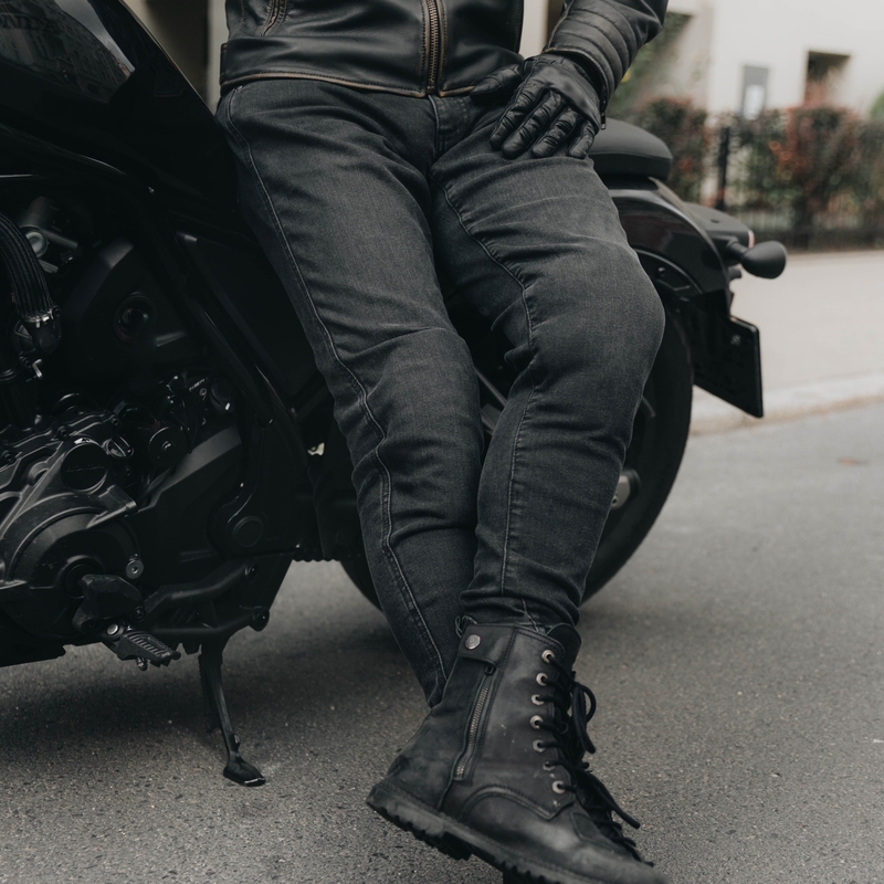 Motorradjeans Rebelhorn Nomad TP gewaschen schwarz Ausverkauf