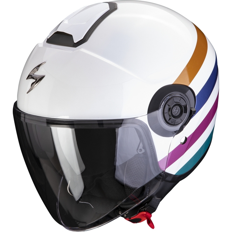 Offener Helm Skorpion EXO-CITY II Bee weiß-grün-gold