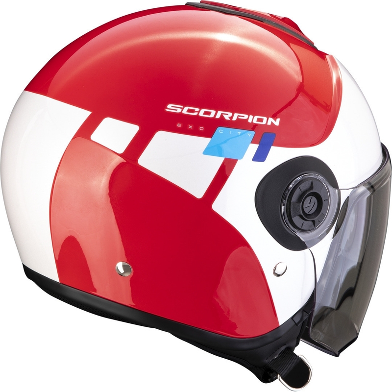 Offener Helm Scorpion EXO-CITY II Mall rot-weiß-blau