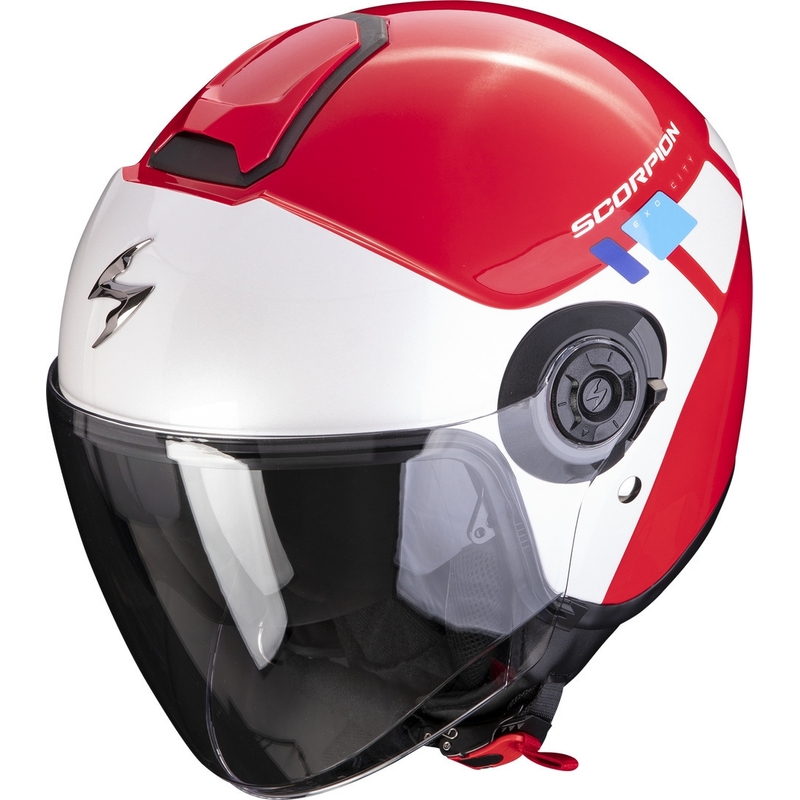 Offener Helm Scorpion EXO-CITY II Mall rot-weiß-blau