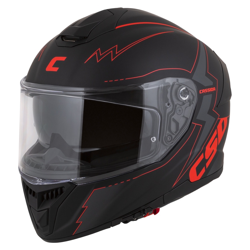 Cassida Integral GT 2.1 Flash Schwarz-Rot-Grau Motorradhelm