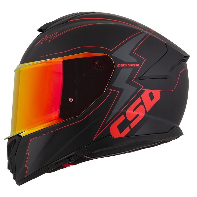Cassida Integral GT 2.1 Flash Schwarz-Rot-Grau Motorradhelm