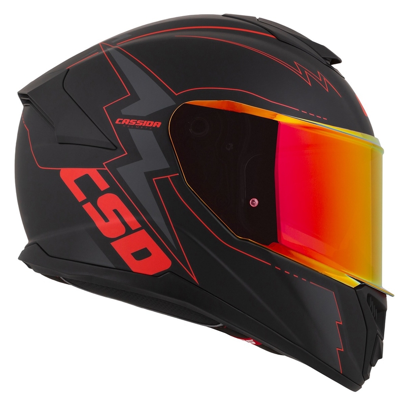 Cassida Integral GT 2.1 Flash Schwarz-Rot-Grau Motorradhelm
