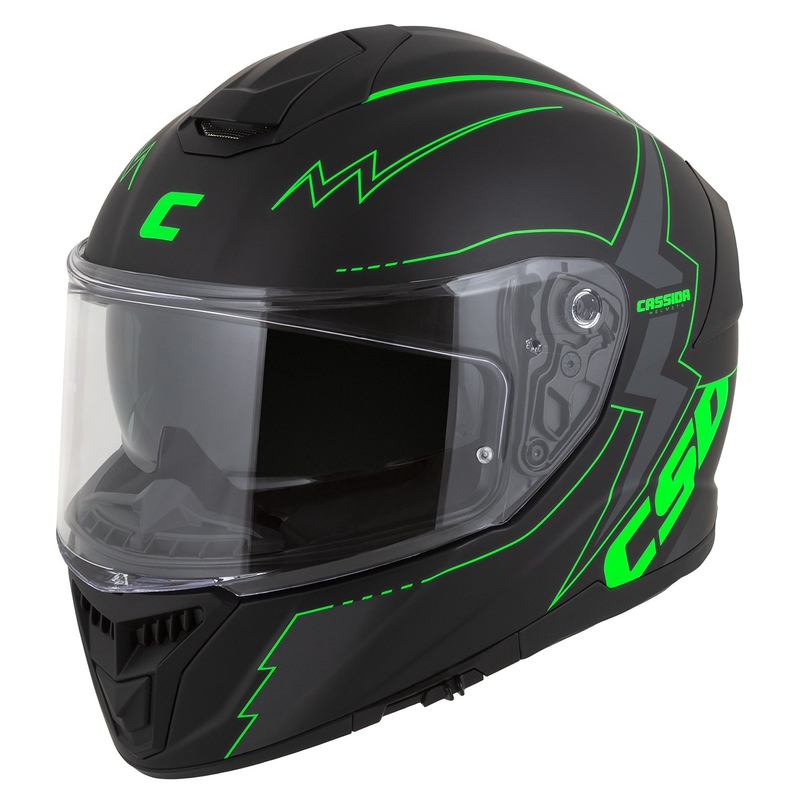 Integral Motorradhelm Cassida Integral GT 2.1 Flash schwarz-fluo grün-grau