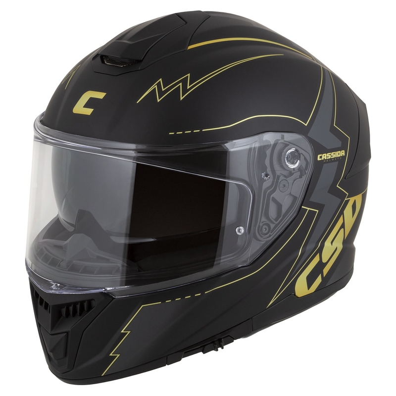 Cassida Integral GT 2.1 Flash schwarz-gold-grauer Motorradhelm