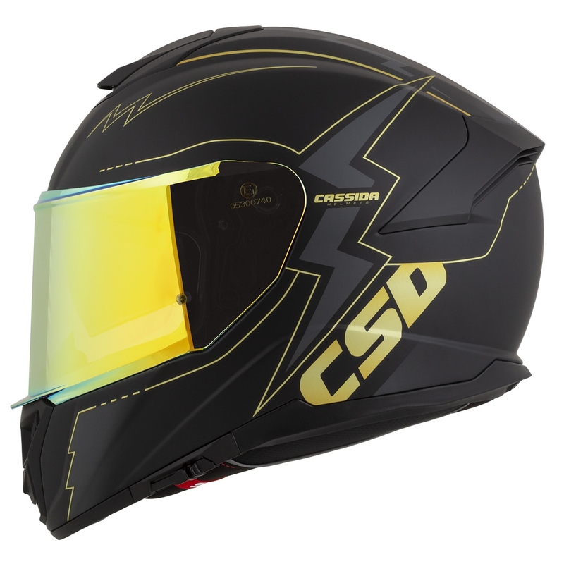 Cassida Integral GT 2.1 Flash schwarz-gold-grauer Motorradhelm