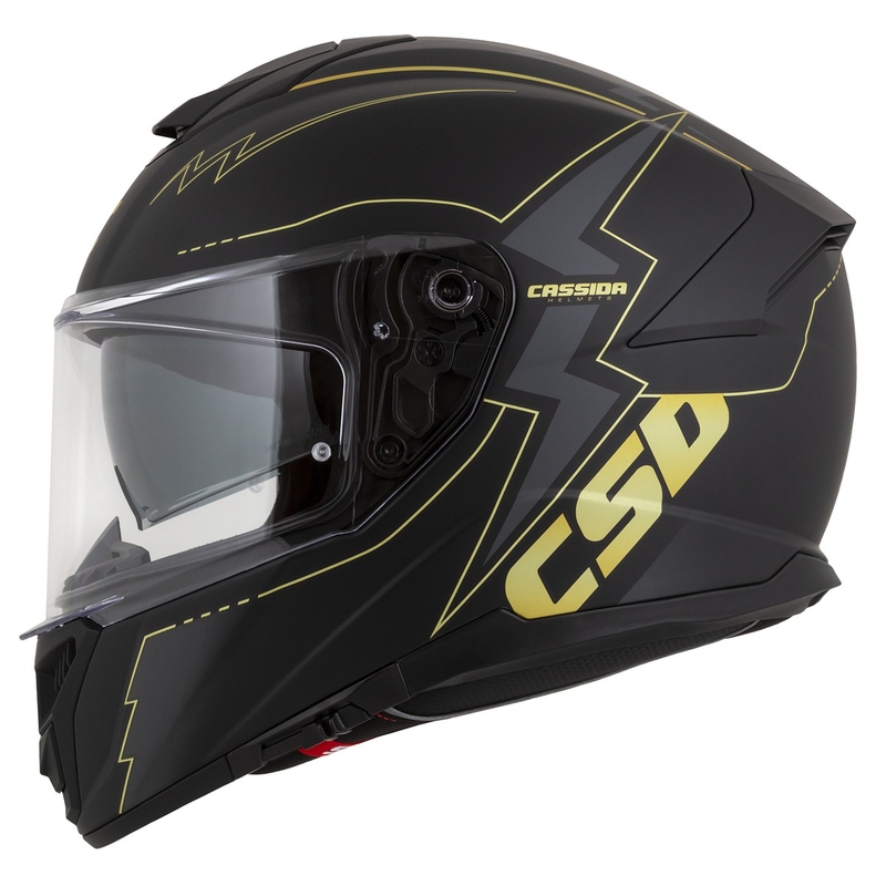 Cassida Integral GT 2.1 Flash schwarz-gold-grauer Motorradhelm