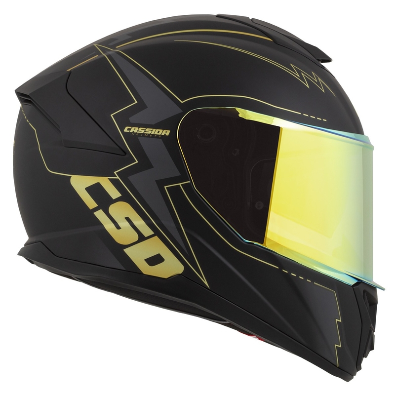 Cassida Integral GT 2.1 Flash schwarz-gold-grauer Motorradhelm