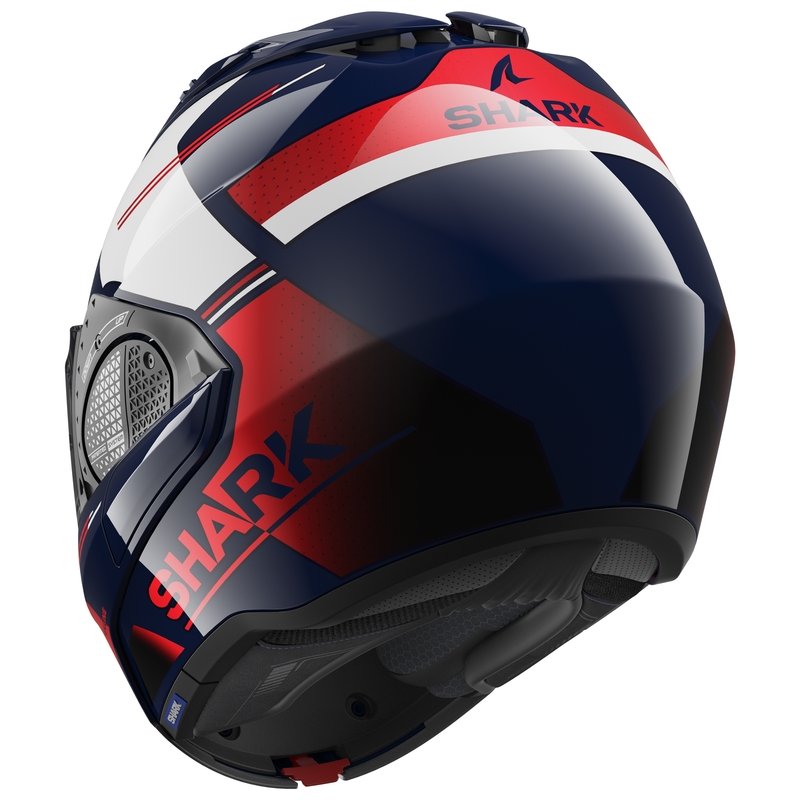 SHARK EVO-GT Tekline blau-weiß-roter Kipphelm
