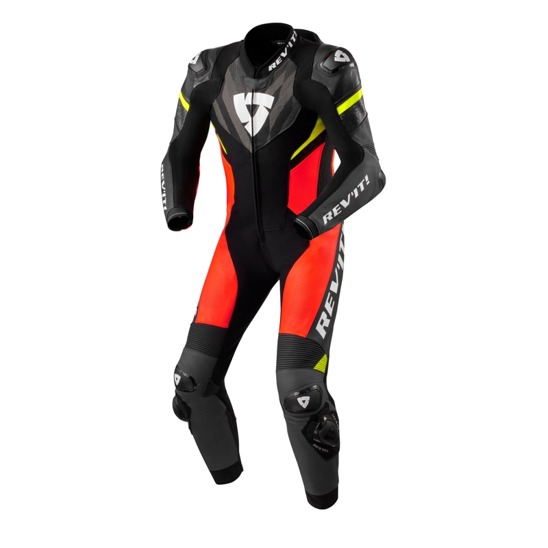 Revit Hyperspeed 2 einteiliger Motorradanzug schwarz-fluorrot Ausverkauf