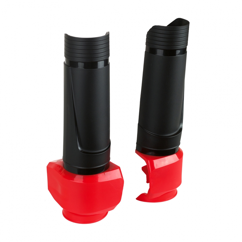 Upper fork protectors POLISPORT with clamp Black / Red