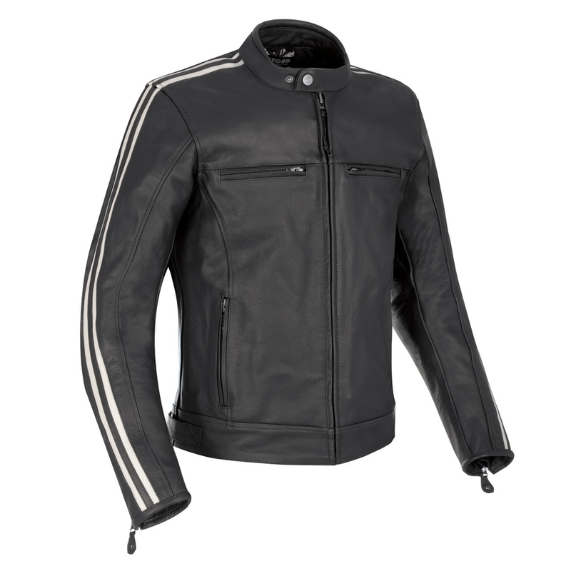 Oxford Bladon Motorradjacke aus schwarzem Leder Ausverkauf